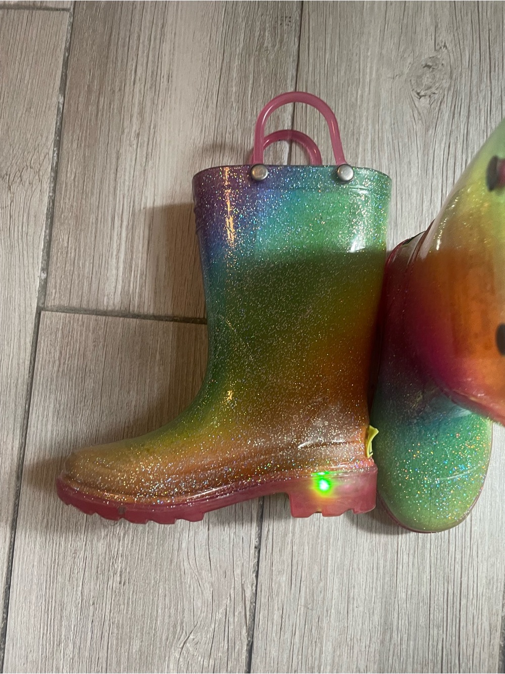 Western Chief Kids Rainbow Glitter Rain Boots - Toddler 8 Girls - Picture 4 of 8